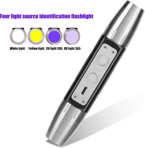 Miniatura 4 de Linterna de evaluación de jade, DX4 USB recargable, lámpara detector de luz de evaluación de jade, 4 luces, linterna experta de jade para evaluación