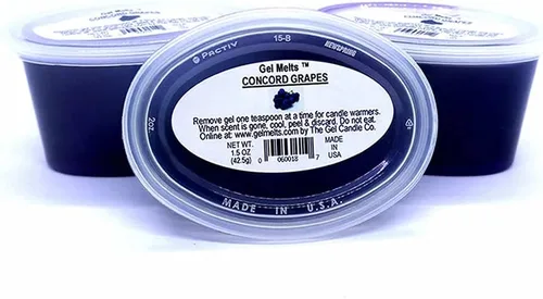 Paquete de 3 unidades de cera de gel Sweet CONCOND GRAPES aroma Long Lasting Gel Melts para calentadores y quemadores, pela, derrite, disfruta