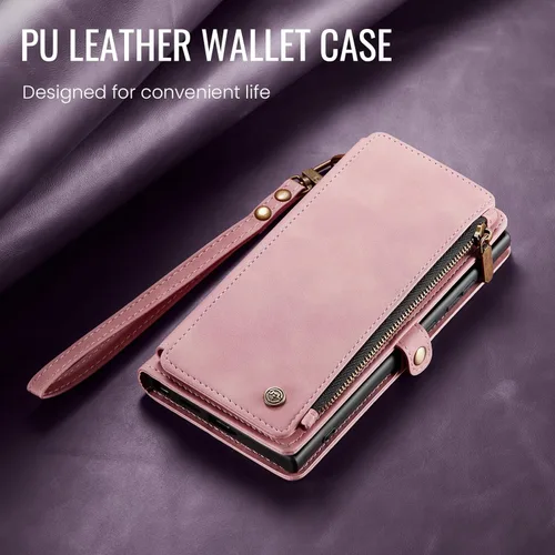 Miniatura 7 de Defencase Funda compatible con Samsung Galaxy S22 Plus con tarjetero de bloqueo RFID para mujeres y hombres, correa magnética de piel sintética