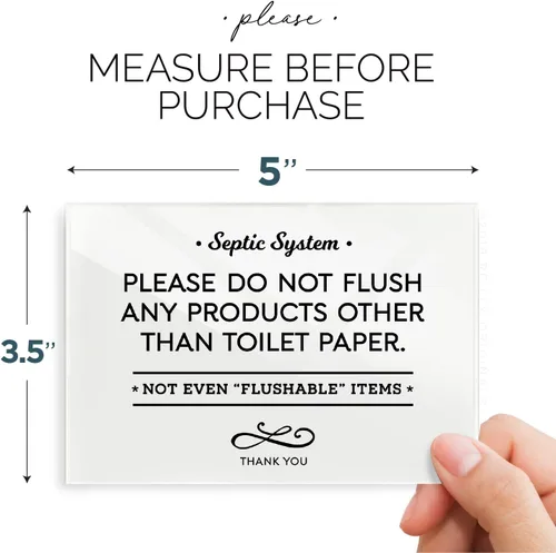 Miniatura 4 de Reilly Originals Letrero de baño con sistema séptico de 3.5 x 5 pulgadas, reglas «Do Not Flush Rules», listo para pegar, acabado premium, duradero