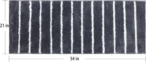 Miniatura 2 de Alfombras de pasillo de baño, de 54 x 21 pulgadas, suave y absorbente, de secado rápido, antideslizante, para ducha, bañera e inodoro, pasillo, 1