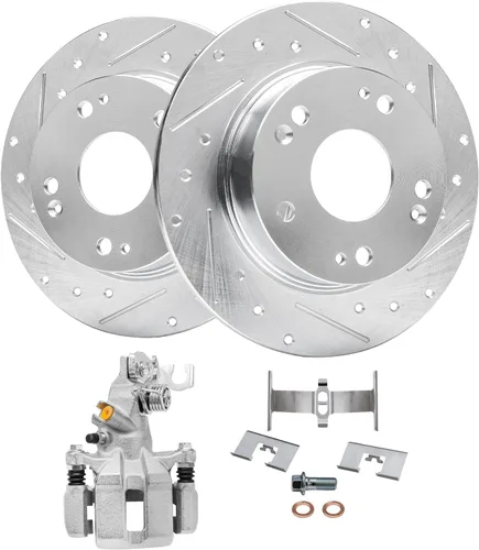 Miniatura 28 de Detroit Axle - Kit de freno delantero para Mercedes-Benz C350e GLC300 2016-2018, E300 2017, E350 2020-2022, frenos de disco perforados y ranurados