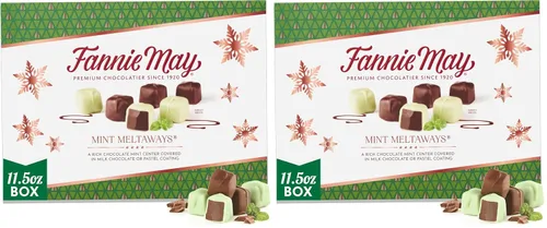 Miniatura 9 de Fannie May Mint Meltaway, caramelo de chocolate de menta con revestimiento pastel de chocolate con leche, caja de regalo de chocolate navideño, 11.5