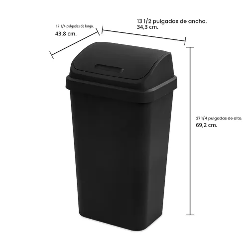 Miniatura 3 de Sterilite Papelera SWINGTOP BLK 13GA 10899004