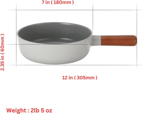 Miniatura 2 de Neoflam FIKA - Mini wok antiadherente de cocina de 7 pulgadas con mango de madera, sartén antiadherente de cerámica, compatible con inducción
