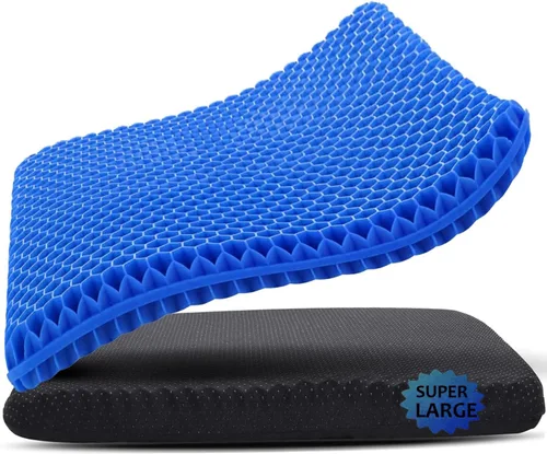 Miniatura 8 de Cojín de gel para asiento, cojín de gel doble grueso en forma de huevo para alivio del dolor por presión, cojín transpirable para silla de ruedas