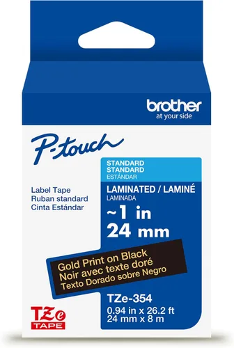 Miniatura 35 de Brother P-touch TZE-S951 - Cinta adhesiva laminada extra resistente de 1 pulgada (24 mm) de ancho, negro sobre plateado mate, laminada