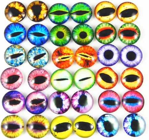 Miniatura 9 de juliewang Wholesale en bulk Assorted Ojo de dragón Cubiertos Cabochons de vidrio redondas para hacer Muñeca y la joyería Configuración