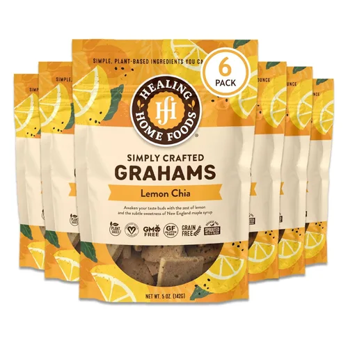 Miniatura 9 de Healing Home Foods Galletas Graham clásicas horneadas, sin gluten, hechas con harina de almendras, jarabe de arce orgánico y canela orgánica