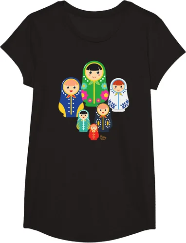 Miniatura 4 de Matryoshka Russian Nesting Dolls, Rusia - Camiseta de regalo, Azul / Patchwork, S