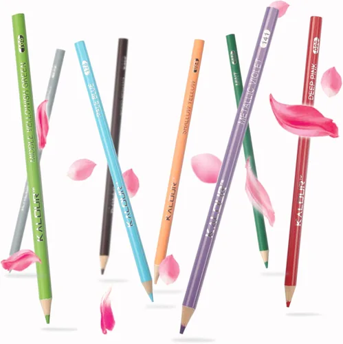 Miniatura 6 de KALOUR Juego de 180 lápices de colores para adultos y artistas - Núcleo blando de pigmento rico - 12 lápices metálicos - Ideal para colorear