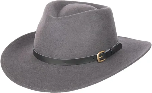 Miniatura 9 de Melbourne - Sombrero de fieltro de lana para mujeres/hombres, sombrero de vaquero con lágrima aplastable, sombrero de invierno y otoño Sombrero