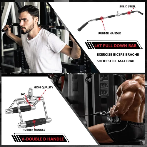 Miniatura 7 de Accesorio para Máquina de Cable, Accesorios de Jalón LAT, Accesorios de Gimnasio en Casa, Accesorio de Jalón para Tríceps