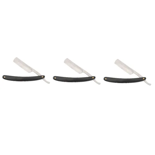 Beavorty 3pcs maquinilla de afeitar manual para hombres estilo vintage seguro peluquero afeitadora para un afeitado limpio y suave