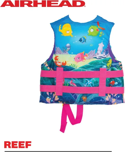 Miniatura 3 de Airhead Treasure Life Jacket for Kids - USCG Approved Infant & Child Boating Safety PFD for Swimming, Water Play & Family Recreation, Closed-Side