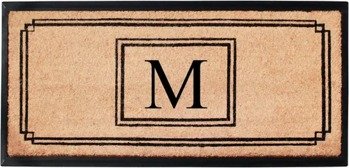 Miniatura 22 de A1HC - Tapete de puerta con monograma de fibra de coco natural para puerta delantera, 24 x 48, felpudo duradero tratado anti-desprendimiento