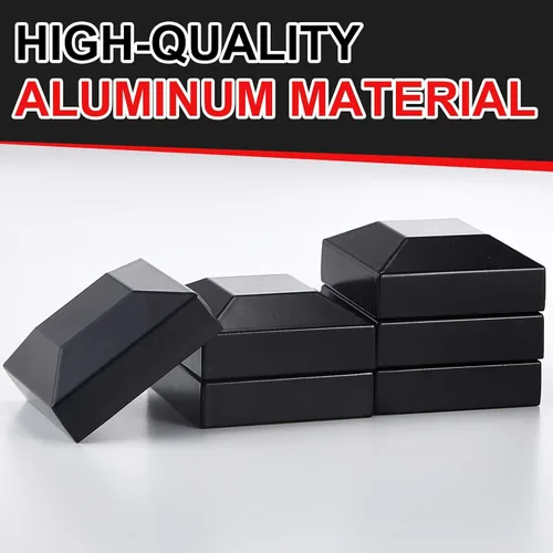 Miniatura 4 de Dunzy Tapas de aluminio para postes de valla de 2 x 2 pulgadas, tapas negras para buzón, cubierta de poste de ajuste a presión para buzón de metal