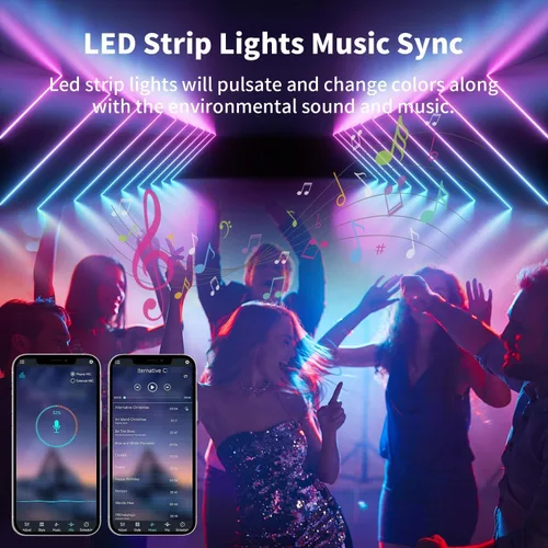 Miniatura 3 de iNextStation Tira de Luces LED de Neón de 6.56 pies, Luces de Cuerda LED RGB de Neón con IC Inteligente con Aplicación, Control Remoto