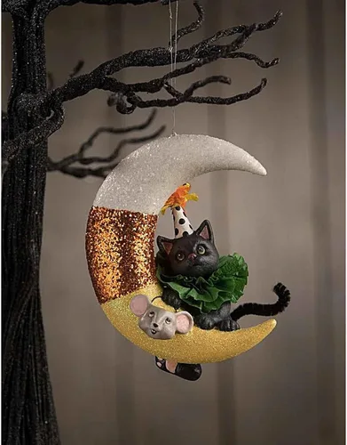 Miniatura 3 de Bethany Lowe Party Kitty On Candy Maíz Luna Ornamento, TD1192