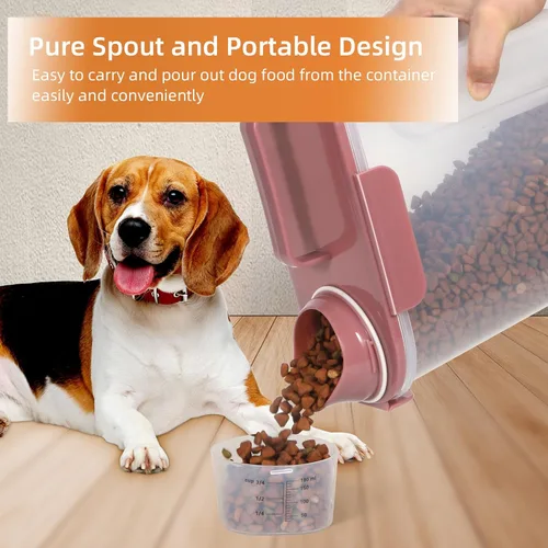 Miniatura 2 de LEAWALK Recipiente hermético de almacenamiento de alimentos para perros y gatos de 5 libras con boquilla grande mejorada, sin BPA, recipientes