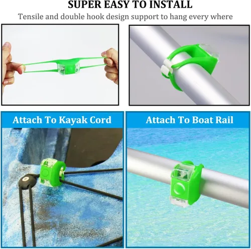 Miniatura 4 de Kayak Lights for Night Kayaking, Battery Operated Red and Green Navigation Lights for Dinghy, Canoe, Jetski