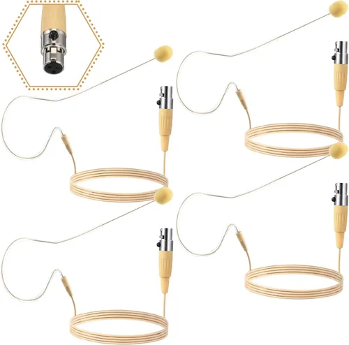 TOODOO 2 unids en la parte trasera del oído auricular eléctrico micrófono mini XLR 3 Pin Ta3f Plug Mic sobre el auricular de la oreja micrófono con