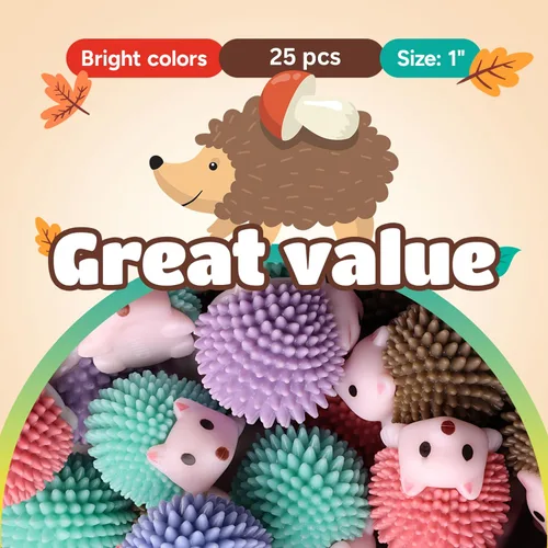 Miniatura 2 de Figuras de juguete de erizo - Figuras de animales salvajes 25 piezas - Figuritas de fiesta para niños - Decoración de pastel - Juego de decoración