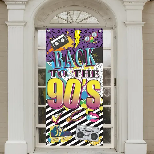 Miniatura 4 de Cartel de puerta con temática de los años 90, decoraciones de fiesta para adultos, tema de hip hop de los 90, suministros de fiesta de fondo