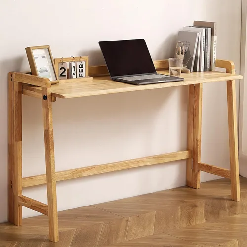 Miniatura 11 de Escritorio plegable de madera maciza, mesa moderna de mediados de siglo, escritorio plegable para computadora de escritura de 47 pulgadas