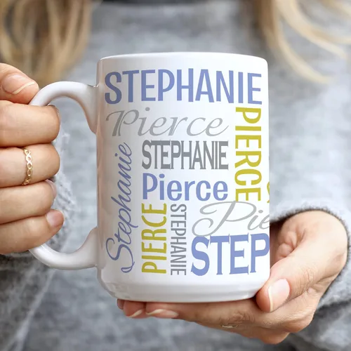 Miniatura 6 de Let's Make Memories Taza Personalizada con Tu Nombre y Firma - Taza de Café Personalizada de 15oz - Relleno para Calcetín - Para Navidad Gris