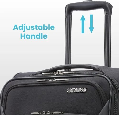 Miniatura 4 de American Tourister 4 KIX 2.0 - Colección de maletas con ruedas giratorias de lado blando, Negro, Juego de 2 piezas (maleta de manomediana)