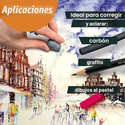 Miniatura 3 de Faber-Castell Gomas de borrar - Drawing Art - Borradores amasados, tamaño grande, color gris, paquete de 4