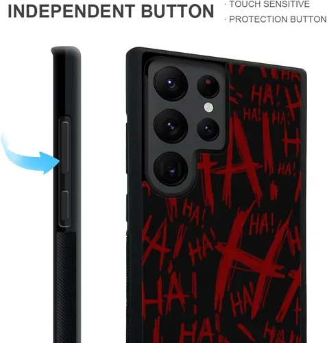 Miniatura 2 de Funda compatible con Samsung Galaxy S23 Ultra, Joker Laughter - Funda protectora de goma de silicona suave antideslizante y a prueba de golpes