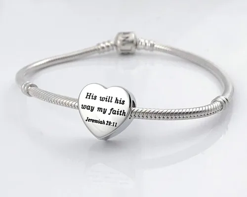 Miniatura 6 de MUERDOU Dije de corazón, pulsera cristiana con versículo bíblico para oración, fe, religiosa, regalos para mujeres