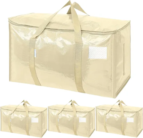 Miniatura 47 de TICONN Paquete de 2 bolsas de mudanza extra grandes resistentes con cremalleras y asas de transporte, bolsas de almacenamiento duraderas