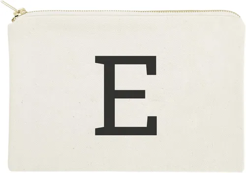 Miniatura 4 de The Cotton & Canvas Co. Bolso cosmético moderno personalizado del monograma y bolso del maquillaje del viaje, Negro, A