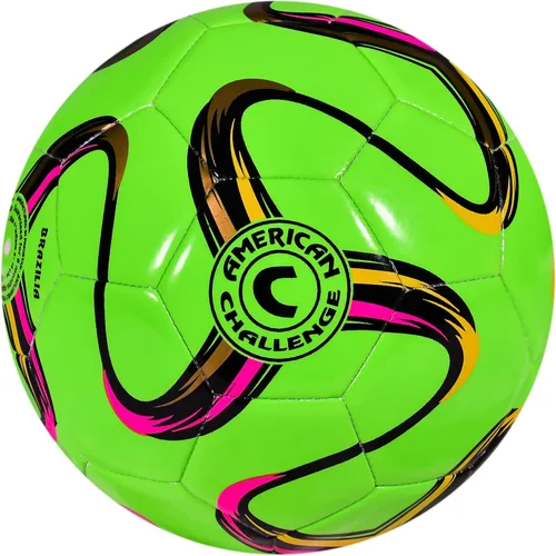 American Challenge Brasilia - Balón de fútbol – Tamaños 5, 4, 3 y 2 – Balón de fútbol de entrenamiento para jóvenes y adultos para práctica, juegos
