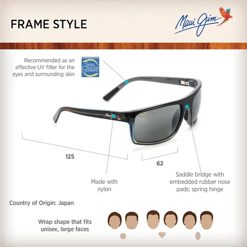 Miniatura 6 de Maui Jim Mens and Womens Byron Bay Polarized Wrap Sunglasses