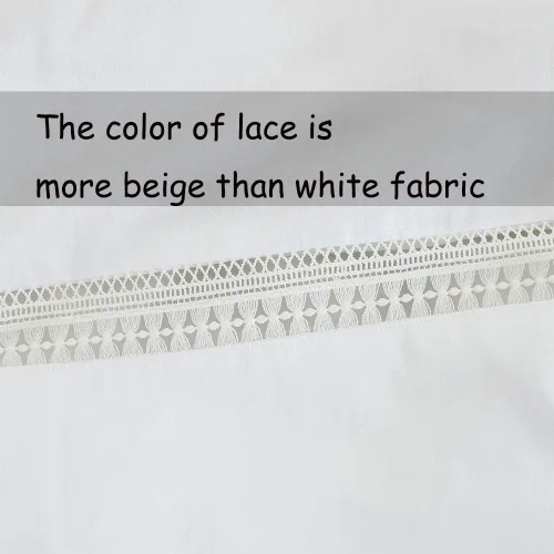 Miniatura 6 de FADFAY Juego de funda de edredón de encaje, ropa de cama blanca 100% algodón de 600 hilos, ropa de cama ultra suave, antidecoloración, elegante