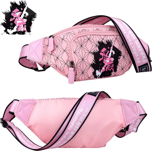Miniatura 3 de Roffatide Riñonera cruzada de anime para hombres y mujeres, bolsa de cintura para la cadera, bolsa de hombro, bolsa de pecho mochila, Kamado Nezuko