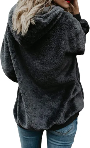 Miniatura 2 de Dokotoo - Sudadera con capucha para mujer, mullida, cálida, casual, holgada, con bolsillos, ropa de exterior, tallas S-XXL