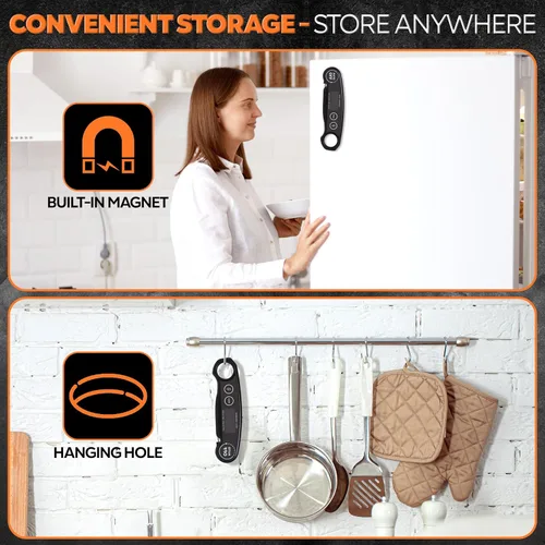 Miniatura 9 de Termómetro de comida de lectura instantánea recargable para carne, termómetro digital de cocina, termómetro de alimentos rápido y preciso