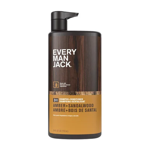 Miniatura 9 de Every Man Jack Champú diario 2 en 1 + acondicionador - Ámbar + sándalo Nutritivo para todo tipo de cabello, derivado de forma natural, libre