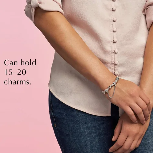 Miniatura 8 de PANDORA Jewelry Moments Heart Clasp Snake Chain Charm Bracelet