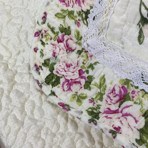 Miniatura 2 de USTIDE Alfombra rústica con diseño de rosas y flores, decoración del hogar, de algodón, con patrón de rosas rosadas, alfombra de baño lavable