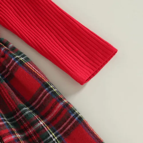 Miniatura 5 de Trajes de Navidad para niñas pequeñas, vestido de manga larga, falda vintage de encaje de una pieza, vestido de fiesta de terciopelo rojo, vestido
