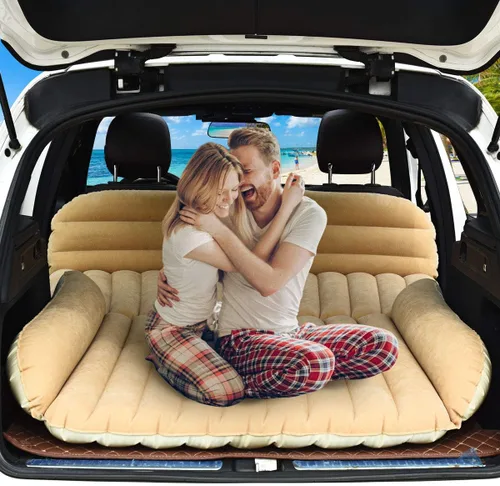 Miniatura 8 de Goplus - Colchón inflable para asiento trasero de auto, incluyen bomba de aire eléctrica, ideal para acampar, viajes o para dormir en casa, inflado