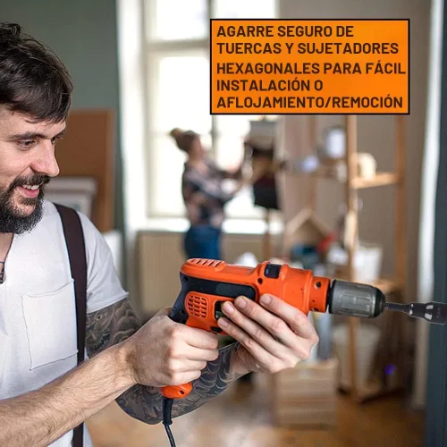 Miniatura 2 de Juego de destornilladores magnéticos de 12 piezas, kit maestro de brocas hexagonales de impacto premium, SAE y métrico, cambio rápido de 1/4 pulgadas