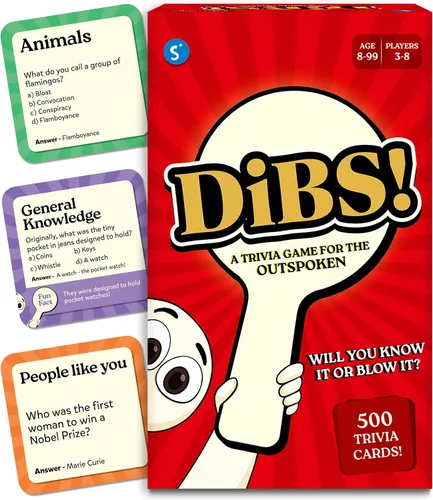 Skillmatics Juego de cartas: DIBS, juego de trivia de ritmo rápido, divertido y educativo para familiares, amigos y fiestas, pensamiento rápido, 10