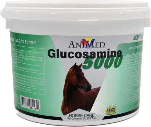 ANIMED Glucosamine 5000 - Suplemento natural para la salud de las articulaciones con Omega 3, protección antioxidante y apoyo digestivo para